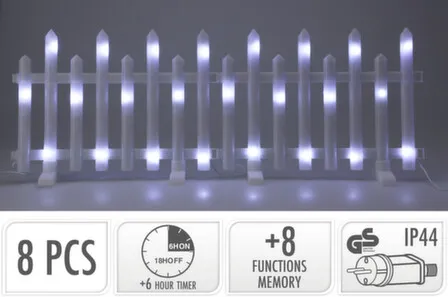Купить Светильник электрический Забор, 192 led-лампы, адаптер IP44, с контроллером и таймером, 35,6x1x24,4 см, Koopman в интернет-магазине Akvilon.kz