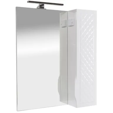 Купить Зеркало Родорс 65 см с подсветкой и пеналом справа, Аква Родос в интернет-магазине Akvilon.kz