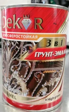 Купить Грунт эмаль Dekor по ржавчине черная 0,9 кг в интернет-магазине Akvilon.kz