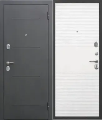 Купить Дверь металлическая 7,5см ГАРДА серебро 960мм Белый ясень Феррони в интернет-магазине Akvilon.kz