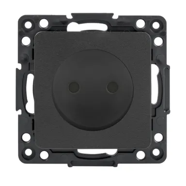 Купить Черная розетка 1- местная 10А без з/к Стокгольм в интернет-магазине Akvilon.kz