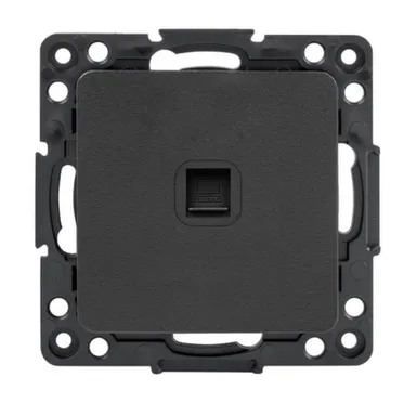 Купить Черная розетка 1-местная компьютерная Стокгольм в интернет-магазине Akvilon.kz