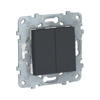 Купить Антрацит переключатель перекрестный 2 - клав. 10АХ Unica Studio в интернет-магазине Akvilon.kz