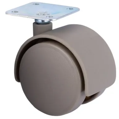 Купить Ролик двойной на площадке 50 мм, серый, 1 шт, Стройбат в интернет-магазине Akvilon.kz