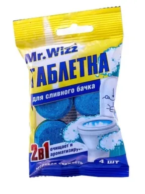 Купить Таблетки для сливного бачка Морская свежесть, 4 шт, Mr.Wizz в интернет-магазине Akvilon.kz