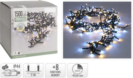 Купить Гирлянда электрическая, 1500 led-ламп, длина 3000 см, адаптер IP44, с контроллером и таймером, Koopman в интернет-магазине Akvilon.kz