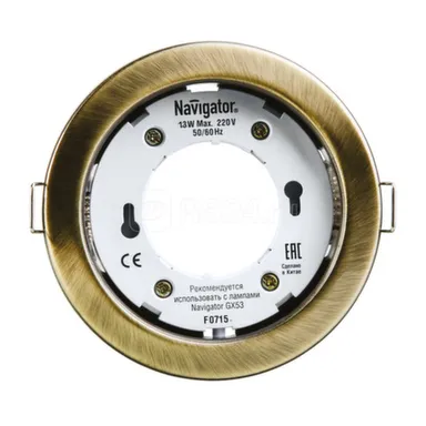 Купить Светильник GX53 встраиваемый черный/бронза Navigator Черная бронза в интернет-магазине Akvilon.kz