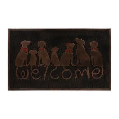 Купить Коврик придверный медь, "Welcome" собаки 45x75 см "VORTEX" в интернет-магазине Akvilon.kz