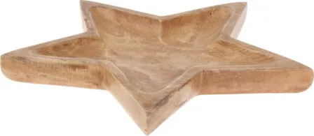 Купить Поднос Звезда, дерево, диаметр 25 см, Koopman в интернет-магазине Akvilon.kz