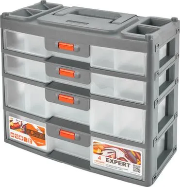 Купить Сет для мелочей Expert, 4 секции, серо-свинцовый/оранжевый, Blocker в интернет-магазине Akvilon.kz
