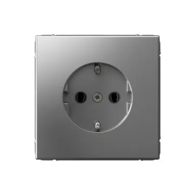 Розетка с заземлением ArtGallery, сталь, 16 А, быстрозажимные клеммы, механизм, System Electric в интернет-магазине Akvilon.kz