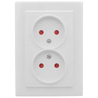 Купить Розетка двухместная без заземления 10А ЕKF в интернет-магазине Akvilon.kz