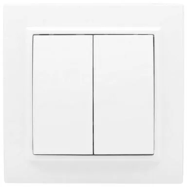 Купить Выключатель двухклавишный 10А EKF в интернет-магазине Akvilon.kz