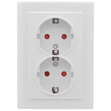 Купить Розетка двухместная с заземлением 16А EKF в интернет-магазине Akvilon.kz