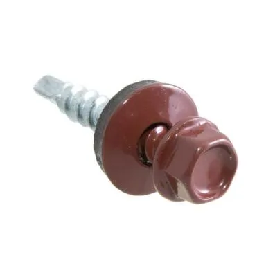 Купить Саморезы кровельные с буром 5,5x19 мм, темно-красные, 250 шт, Стройбат в интернет-магазине Akvilon.kz