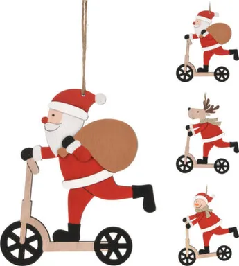 Купить Декорация подвесная Рождественский персонаж на самокате 14,5x1x16см в асс, Koopman в интернет-магазине Akvilon.kz