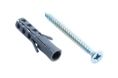 Купить Дюбель полипропиленовый S 10x50 мм с саморезом 6x70 мм, 4 шт, Стройбат в интернет-магазине Akvilon.kz