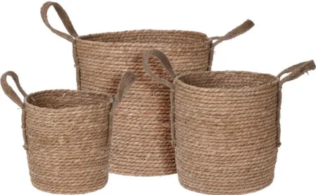 Купить Корзина плетёная с ручками, набор из 3 штук, Koopman в интернет-магазине Akvilon.kz
