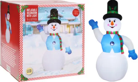 Купить Фигура надувная с подсветкой Снеговик выс. 360см, работает на напряжении 220-240 В, Koopman в интернет-магазине Akvilon.kz