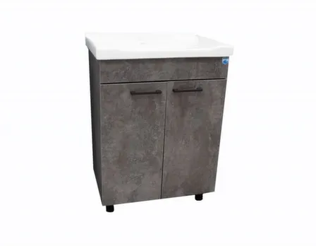 Купить Тумба напольная Neo Breeze c умывальником Saniteco 60 см, бетон, ORBITA-4 в интернет-магазине Akvilon.kz