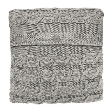 Купить Чехол на подушку вязаный, с пуговицами Nordvic, ясень, 60% хлопок, 40% полиэстр, 50x50 см, QWERTY в интернет-магазине Akvilon.kz