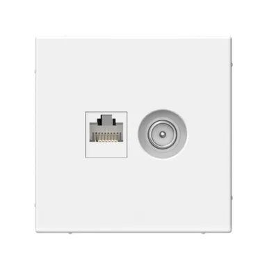 Розетка ArtGallery компьютерная и телевизионная RJ45 и TV, категория 5E, белый, System Electric в интернет-магазине Akvilon.kz
