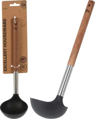 Купить Половник пластмассовый с деревянной ручкой 31см, Koopman в интернет-магазине Akvilon.kz