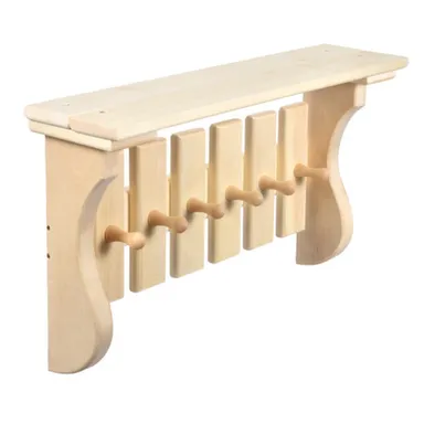 Купить Полка с вешалкой, 6 рожков 54x31x14 см, липа "Банные штучки"/2 в интернет-магазине Akvilon.kz