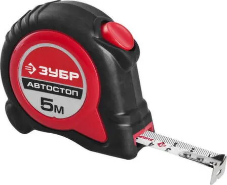 Купить Рулетка (двухкомпонентный корпус, с автостопом), 5 м, Зубр в интернет-магазине Akvilon.kz