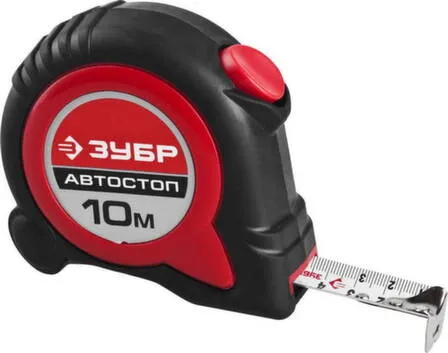 Купить Рулетка (двухкомпонентный корпус, с автостопом), 10 м, ЗУБР в интернет-магазине Akvilon.kz