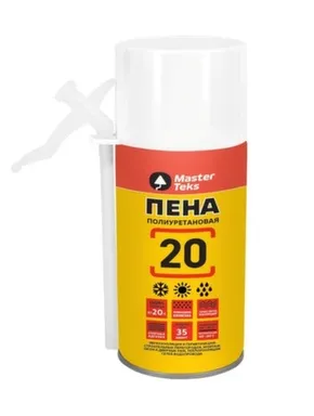 Купить Пена полиуретановая 20, бытовая, всесезонная, 285 мл, Masterteks в интернет-магазине Akvilon.kz