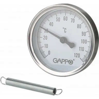 Термометр 0-120 °С, 1/2", накладной с пружиной Gappo в интернет-магазине Akvilon.kz