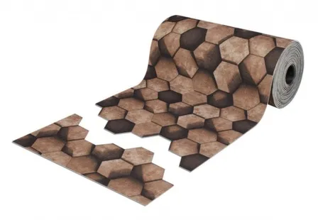 Купить Коврик-дорожка DIGITAL PRINT (12) "Соты" коричневый 1x15 м,SHAHINTEX в интернет-магазине Akvilon.kz