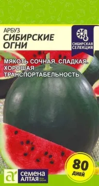 Купить Арбуз Сибирские Огни цп 1 гр. Сибирская Селекция, Семена Алтая в интернет-магазине Akvilon.kz