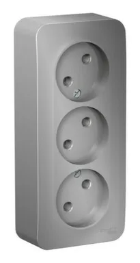 Купить Алюминий розетка 3- мест. 16А без з/к Blancа в интернет-магазине Akvilon.kz