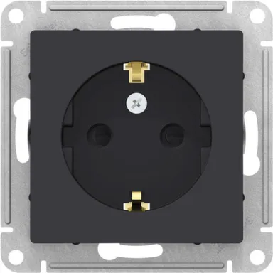 Купить Розетка одноместная з/к шторки,серия AtlasDesign карбон в интернет-магазине Akvilon.kz