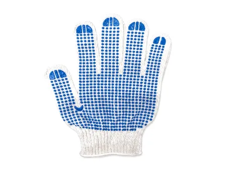 Перчатки вязанные 10 класс с ПВХ точкой синие 50г в интернет-магазине Akvilon.kz