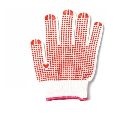 Перчатки вязанные 10 класс с ПВХ точкой красные 70г в интернет-магазине Akvilon.kz