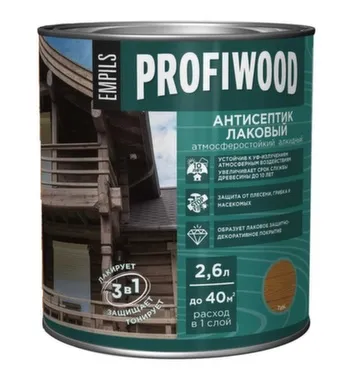 Антисептик лаковый тонирующий, тик, 2,4 кг, Profiwood в интернет-магазине Akvilon.kz