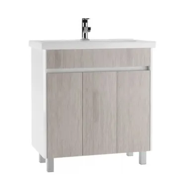 Купить Тумба напольная Uno без ящика с умывальником Фостер 80 см, дуб серый, Домино в интернет-магазине Akvilon.kz
