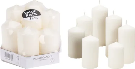 Купить Свеча, набор из 7 штук, белый, размер в ассортименте, Koopman в интернет-магазине Akvilon.kz