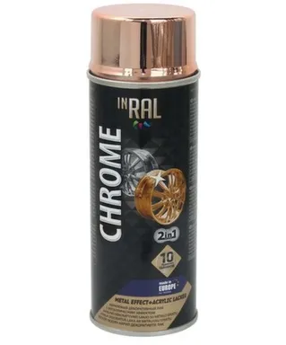 Купить Лак аэрозольный акриловый Суперхром, медный, 400 мл, Inral в интернет-магазине Akvilon.kz