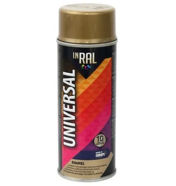 Купить Эмаль аэрозольная акрил универсал, золотой металлик RAL1036, 400 мл, Inral в интернет-магазине Akvilon.kz