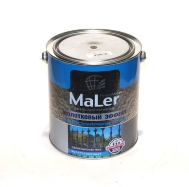 Купить Эмаль Maler по ржавчине молотковая 0,8 л Коричневый в интернет-магазине Akvilon.kz