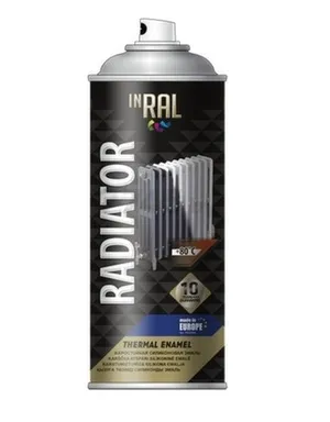 Купить Лак аэрозольный алкидный для радиатора жаростойкий, белый, 400 мл, Inral в интернет-магазине Akvilon.kz