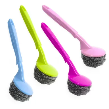 Купить Мочалка металлическая (спираль) с держателем с длинной ручкой в интернет-магазине Akvilon.kz