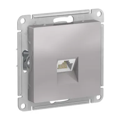 Купить Розетка одноместная компьютерная,серия AtlasDesign алюминий в интернет-магазине Akvilon.kz