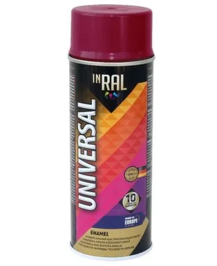 Купить Эмаль аэрозольная алкид универсал, вишневый RAL3004, 400 мл, Inral в интернет-магазине Akvilon.kz