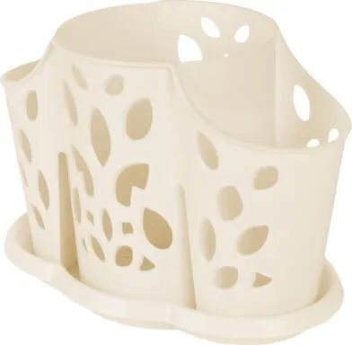 Купить Сушилка для столовых приборов 3х-секционная 177x110x130мм молочный туман, Plast Team в интернет-магазине Akvilon.kz