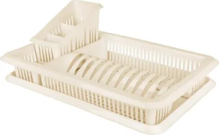 Купить Сушилка для посуды с поддоном 480x305x170мм молочный туман, Plast Team в интернет-магазине Akvilon.kz